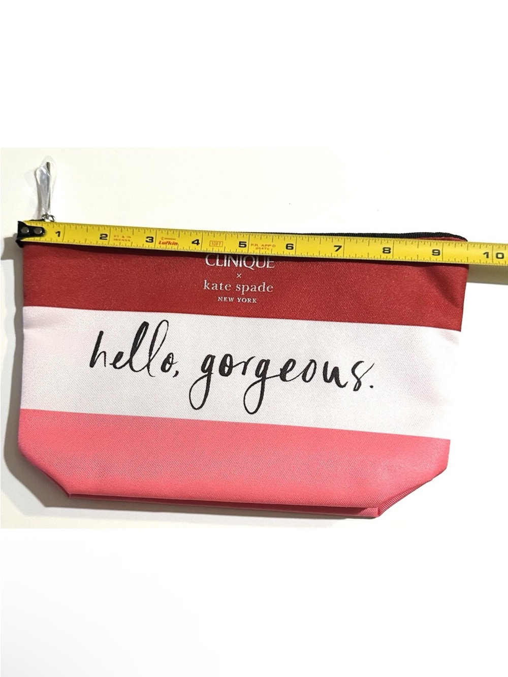 NEW, Clinique x Kate Spade Makeup Bag Hello Gorgeous Red White Pink Gift, Travel - Picture 4 of 7